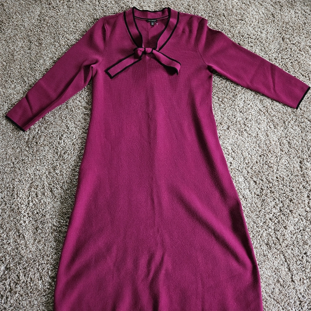 Talbots Fuchsia Long Sleeve Dress with Bow